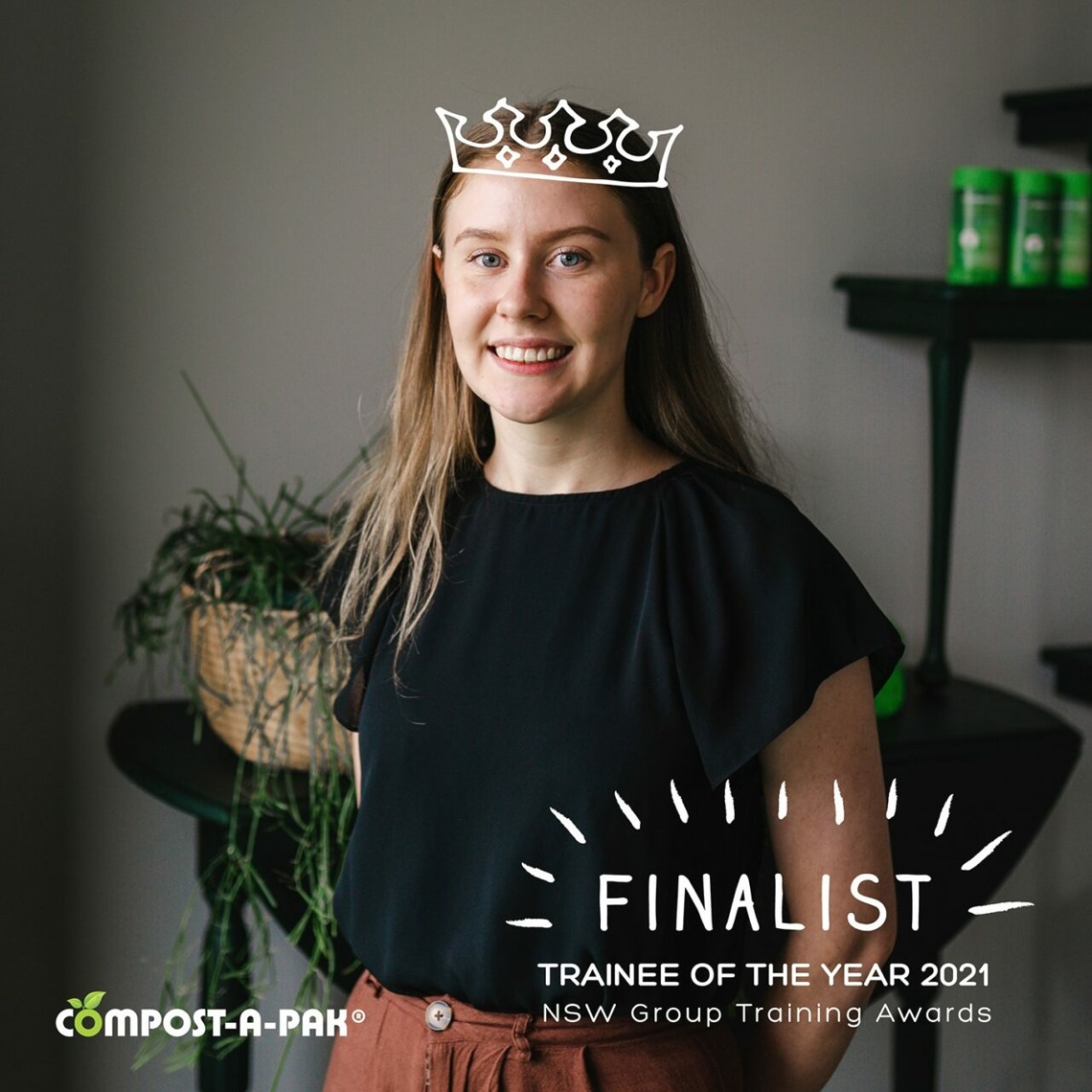 A Novaskill trainee, finalist for Trainee of the Year 2021 at the NSW Group Training Awards