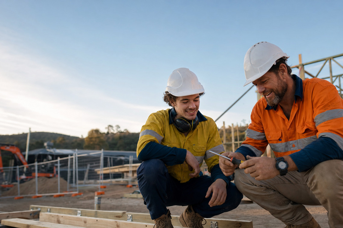 A Novaskill apprentice on the job with a host employer
