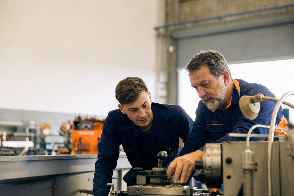 A Novaskill apprentice working with a mentor